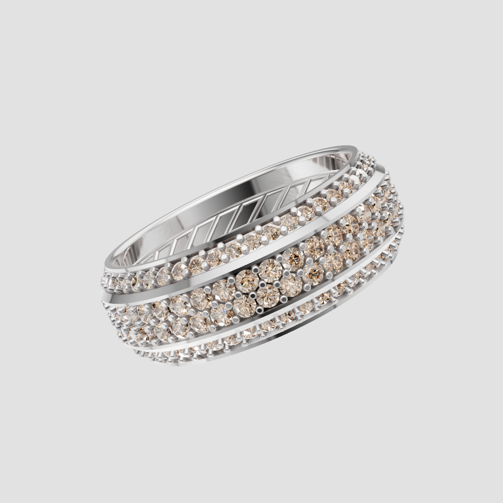 Diamond Multi-Row Pave Band