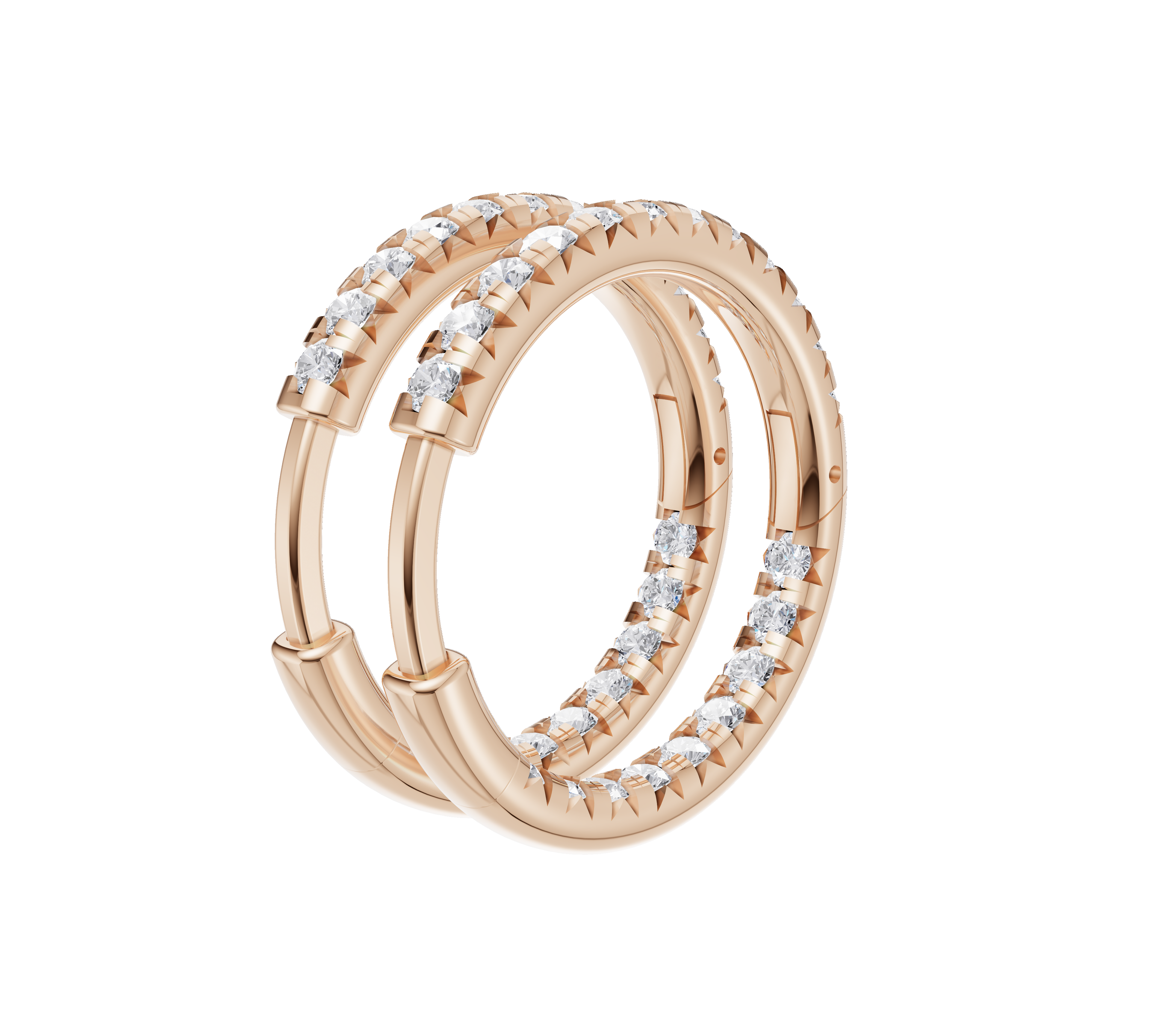 Diamond Hinged Huggie Earrings