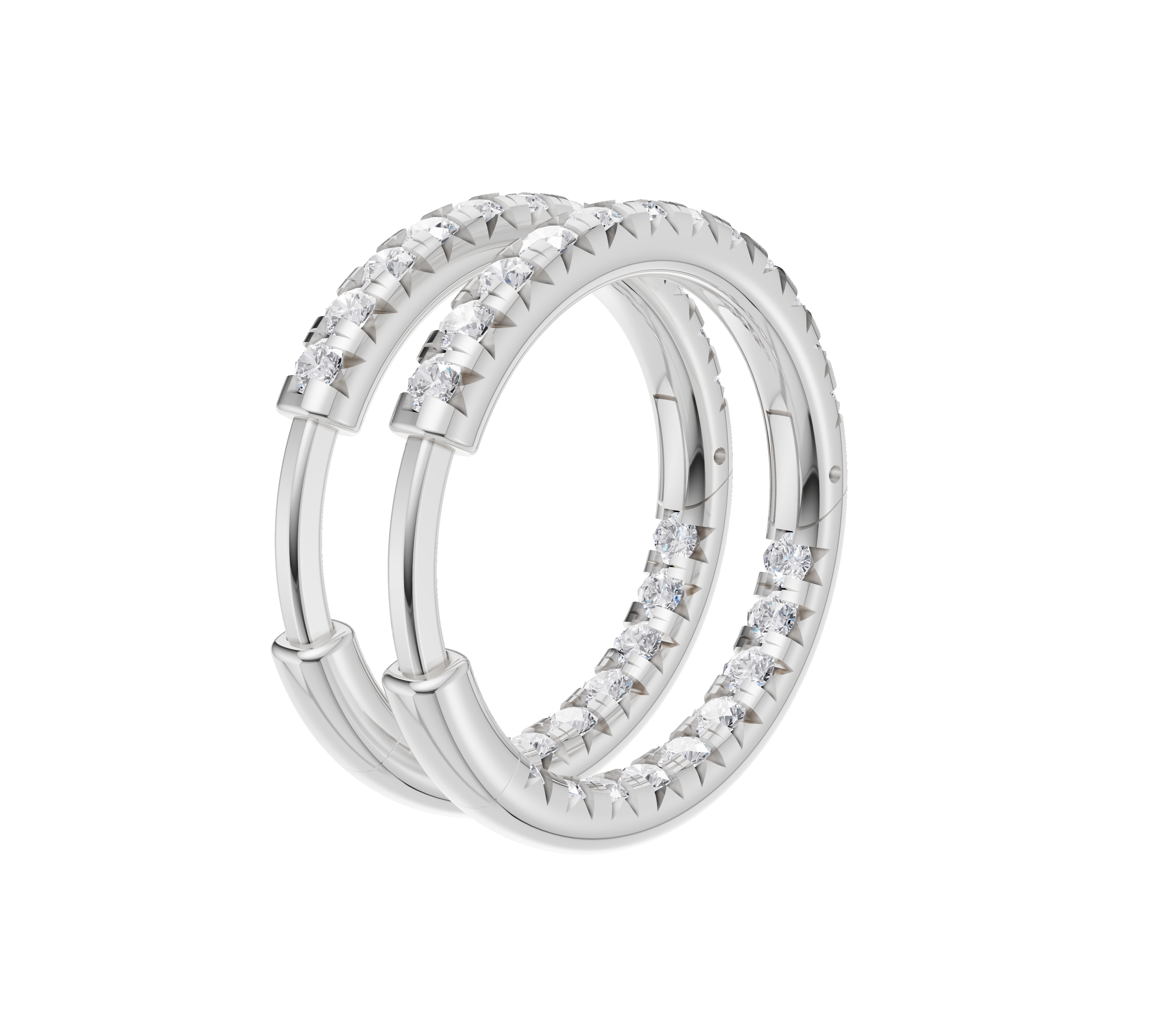 Diamond Hinged Huggie Earrings