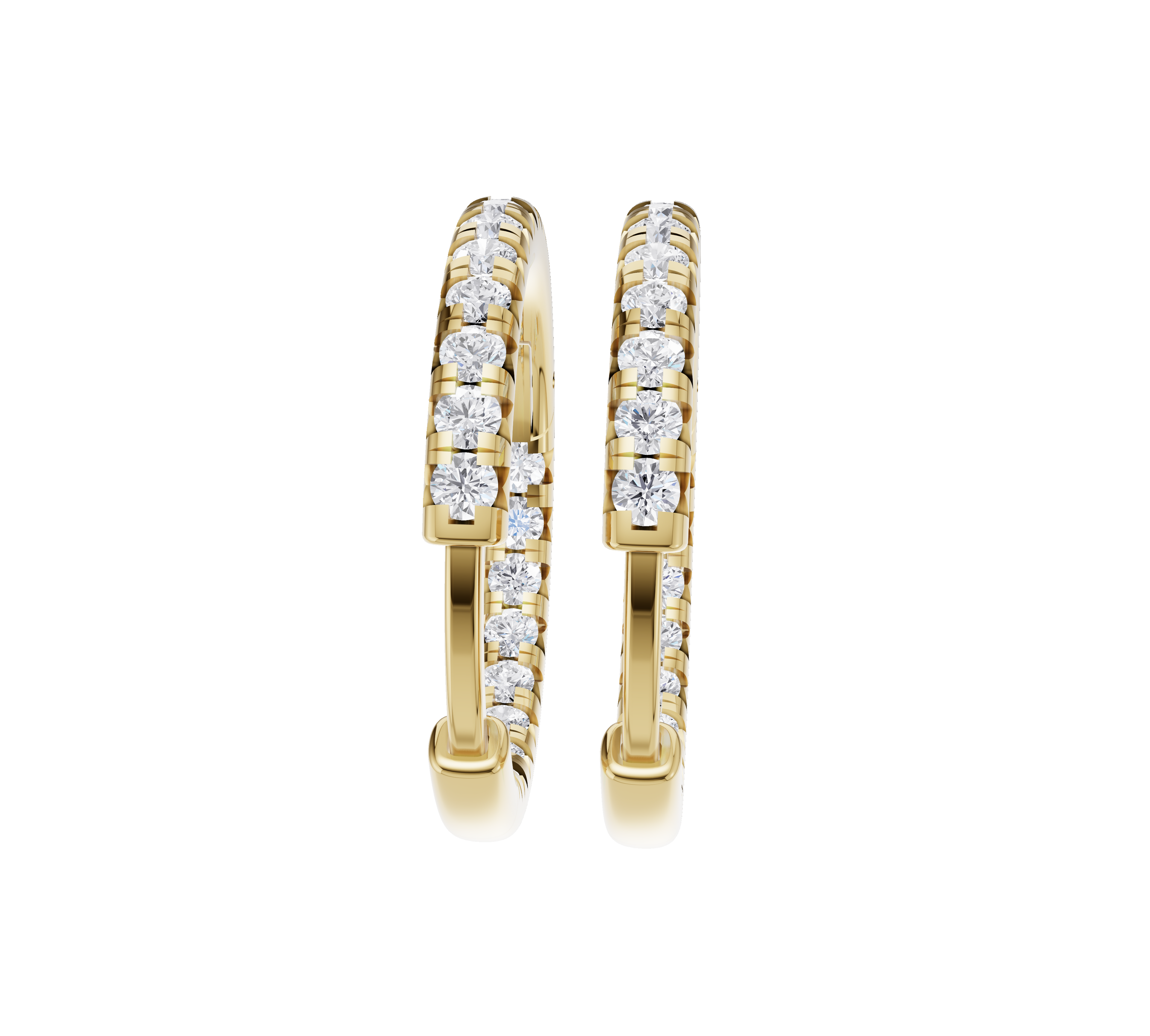 Diamond Hinged Huggie Earrings