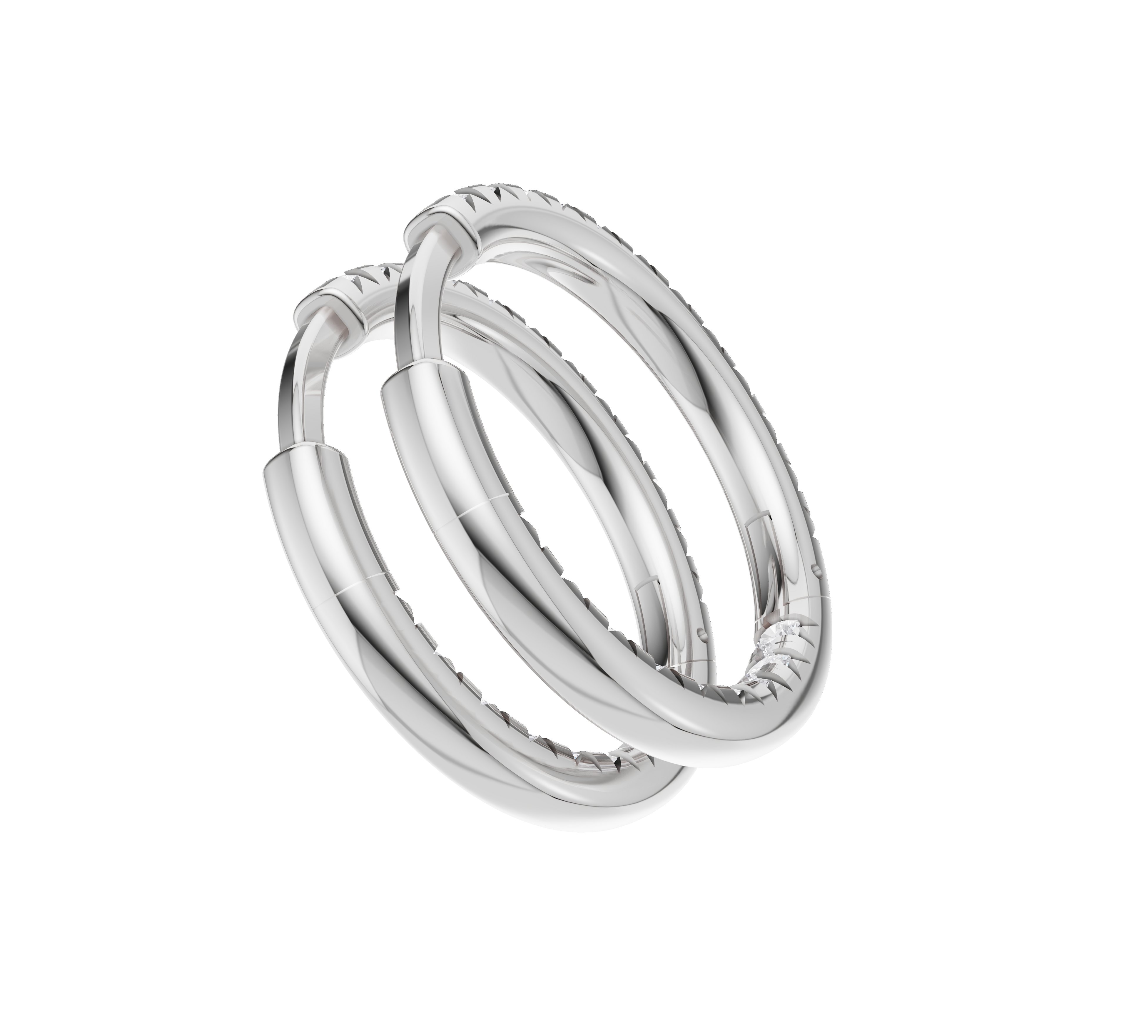 Diamond Hinged Huggie Earrings