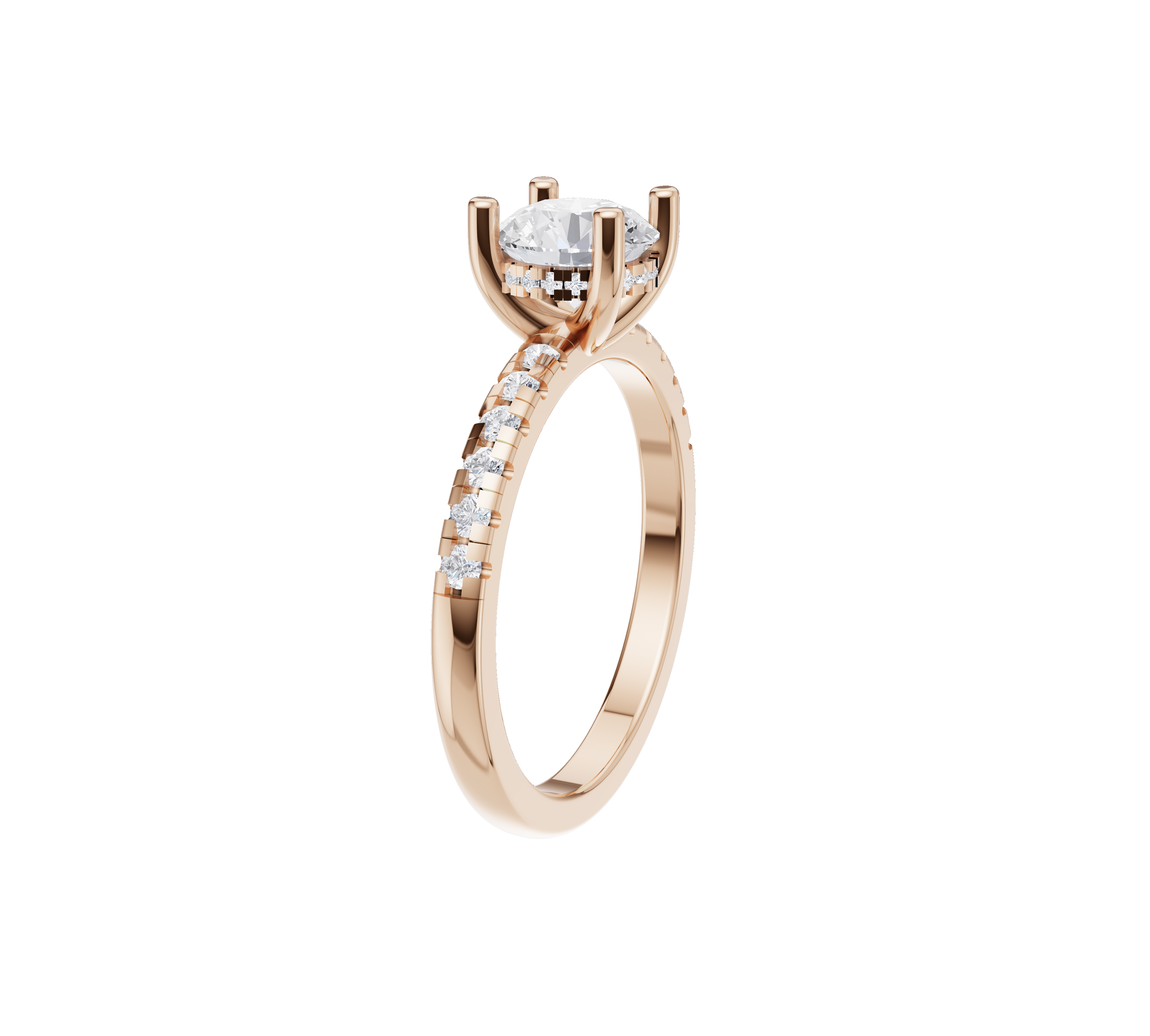 Diamond Hidden Halo Engagement Ring