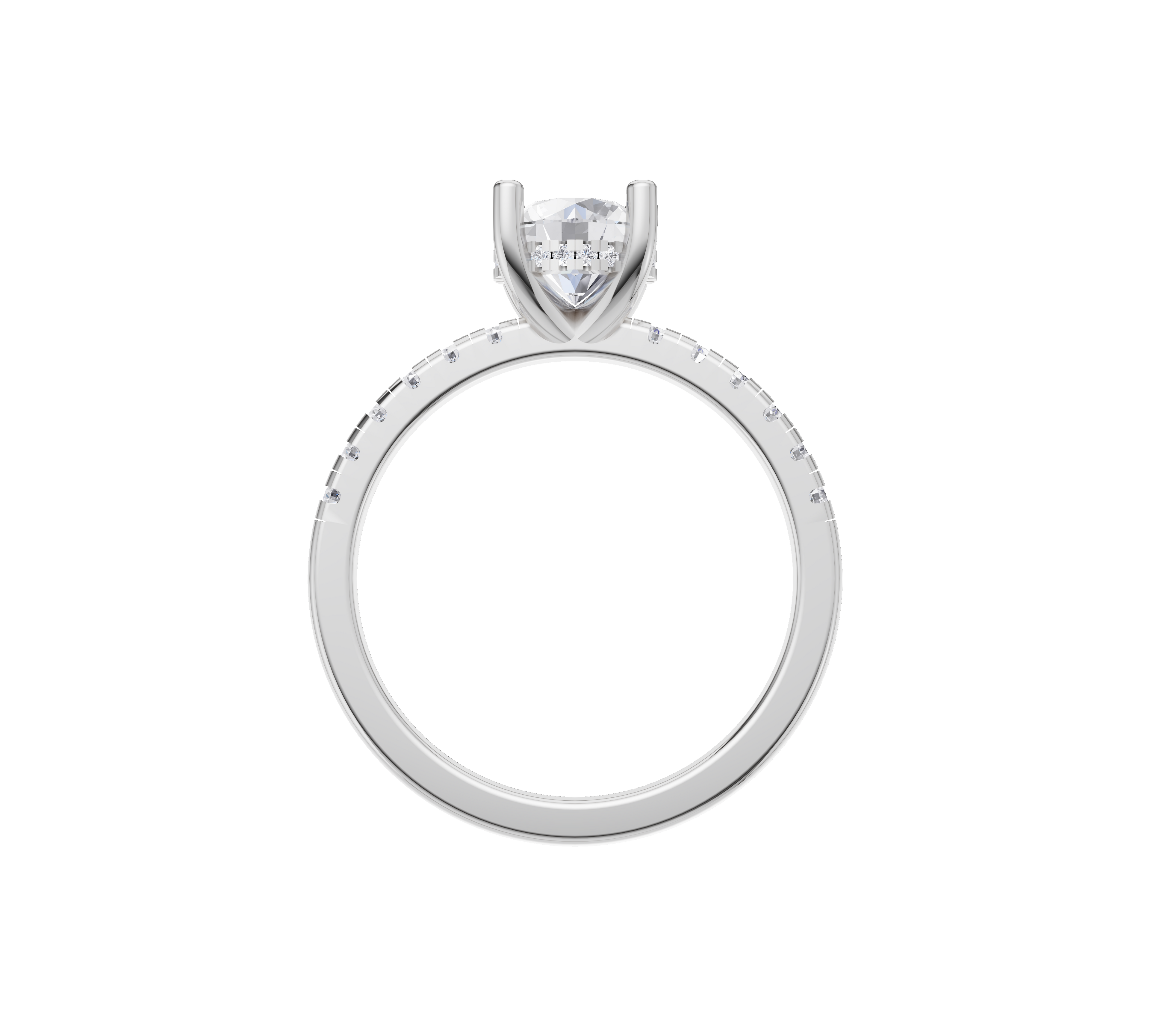 Diamond Hidden Halo Engagement Ring