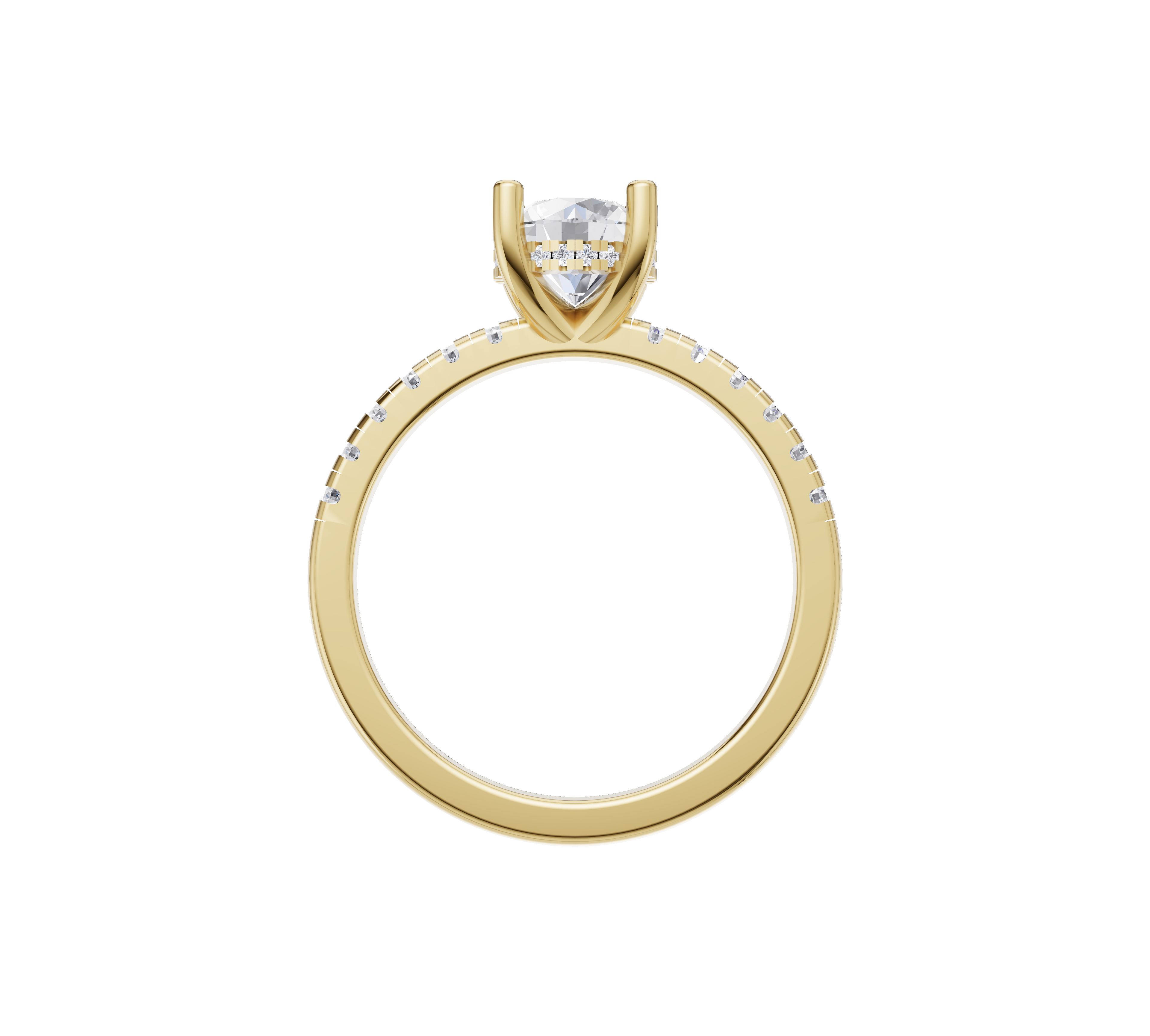 Diamond Hidden Halo Engagement Ring